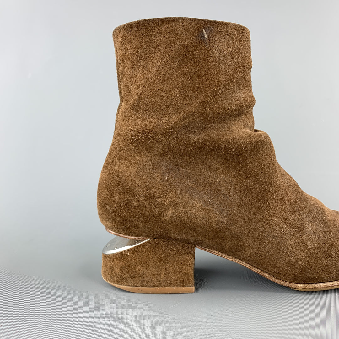 ALEXANDER WANG Size 6 Brown Suede Cutout Heel KELLY Boots