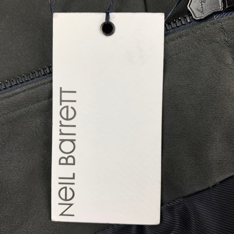 NEIL BARRETT Size M Charcoal Grey Sheep Skinny Fit Leather Jacket