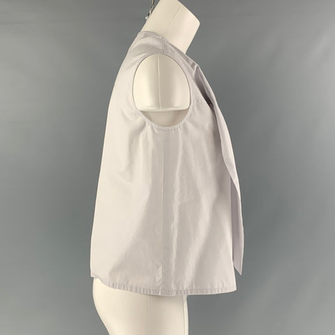 NOOY Size S Light Blue Cotton Solid Sleeveless Blouse