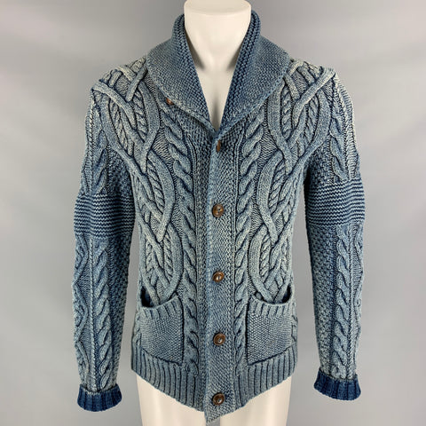 RRL by RALPH LAUREN Size M Indigo Knitted Cotton Jacket