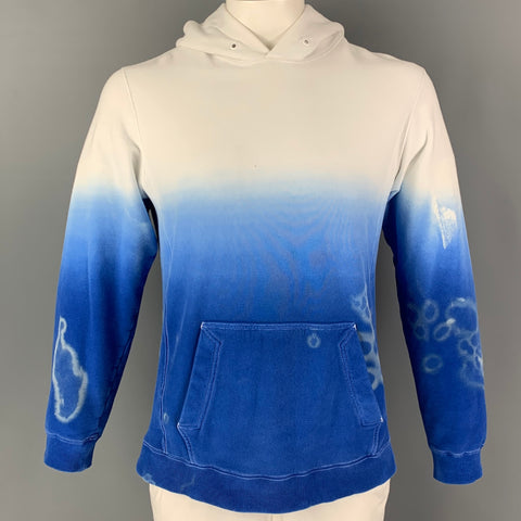 COMME des GARCONS GANRYU Size L Blue White Ombre Hooded Custom Sweatshirt