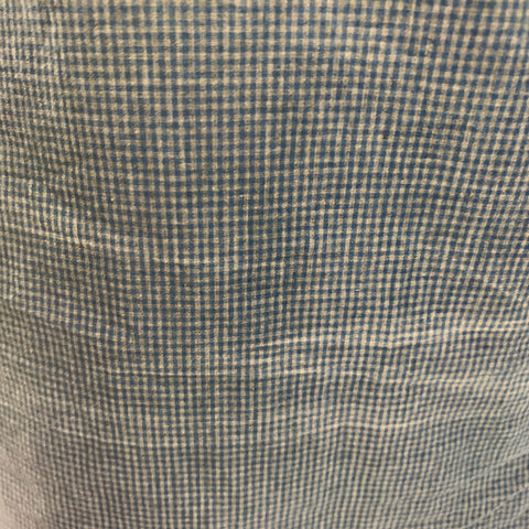 ARPENTEUR Size M Blue Grey Checkered Cotton Pull On Long Sleeve Shirt
