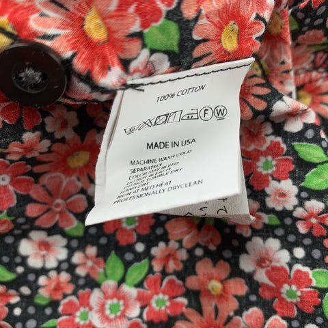 ENGINEERED GARMENTS Size M Black & Red Floral Cotton Long Sleeve Shirt