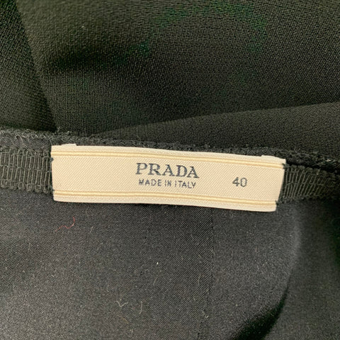 PRADA Size 4 Black Triacetate Blend Single Breasted Skirt Suit