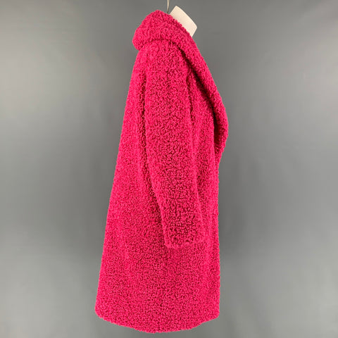ALICE + OLIVIA Abrigo con cuello chal texturizado de poliéster rosa talla XS