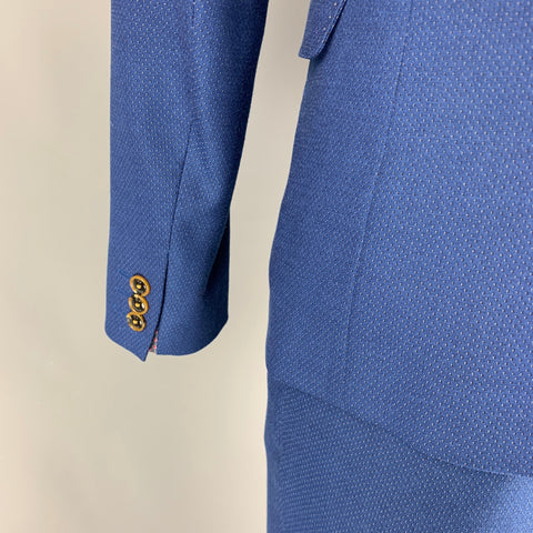 TED BAKER Talla 34 Traje con solapa de muesca en mezcla de poliéster y lunares azules