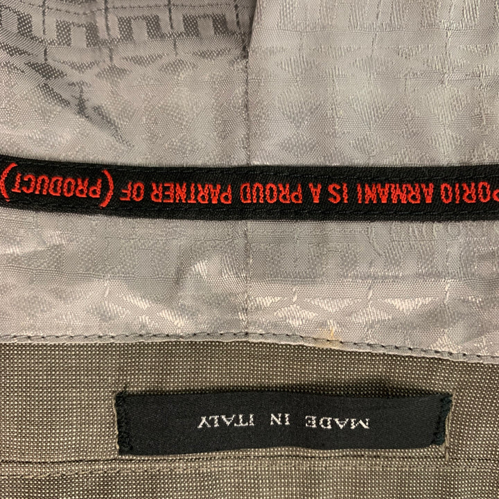 EMPORIO ARMANI Talla 42 Traje con solapa de muesca de lana lisa color topo