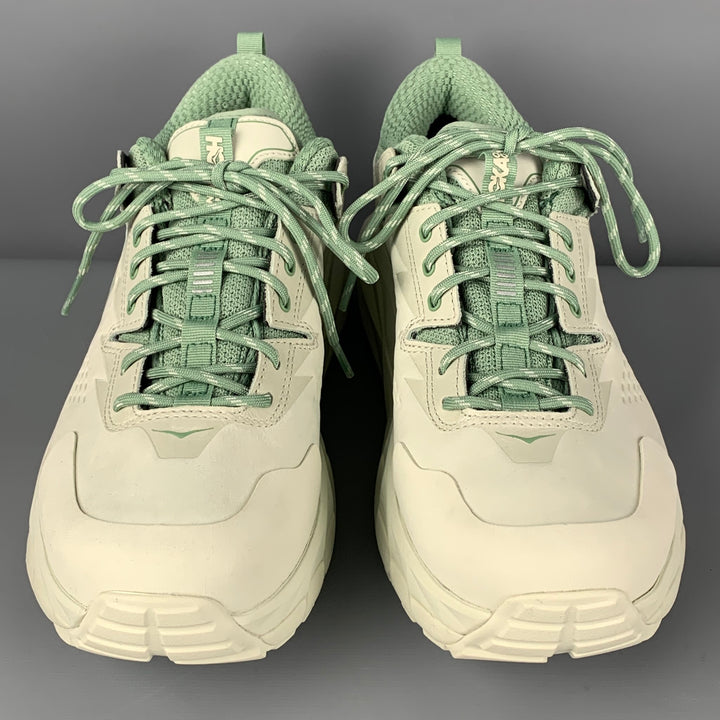 HOKA x Bodega Kaha Size 9.5 Moss Mixed Materials Lace Up Sneakers