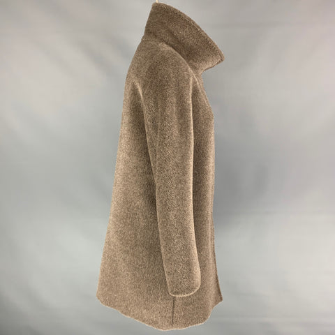 MAX MARA Size 4 Taupe Alpaca / Vrgin Wool High Collar Coat