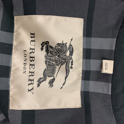 BURBERRY LONDON Size M Black Cotton Double Breasted Coat