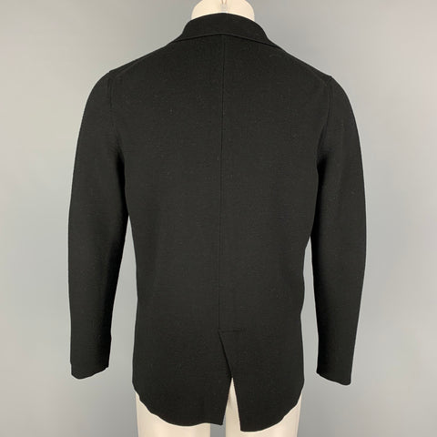 DRUMOHR Size S Black Merino Wool Cardigan