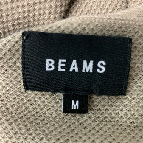 BEAMS Cárdigan con botones acrílicos de algodón liso color topo talla M