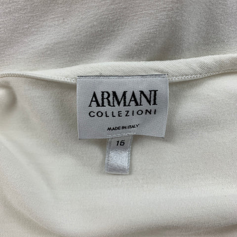 ARMANI COLLEZIONI Size 16 White Viscose Sleeveless T-Shirt