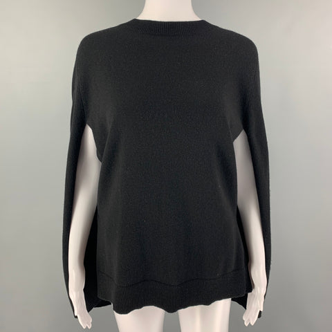 DKNY Size S Black Cashmere Capelet Pullover