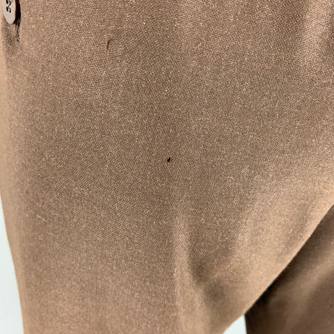 ISAIA Size 42 Regular Brown Solid Wool Notch Lapel Suit