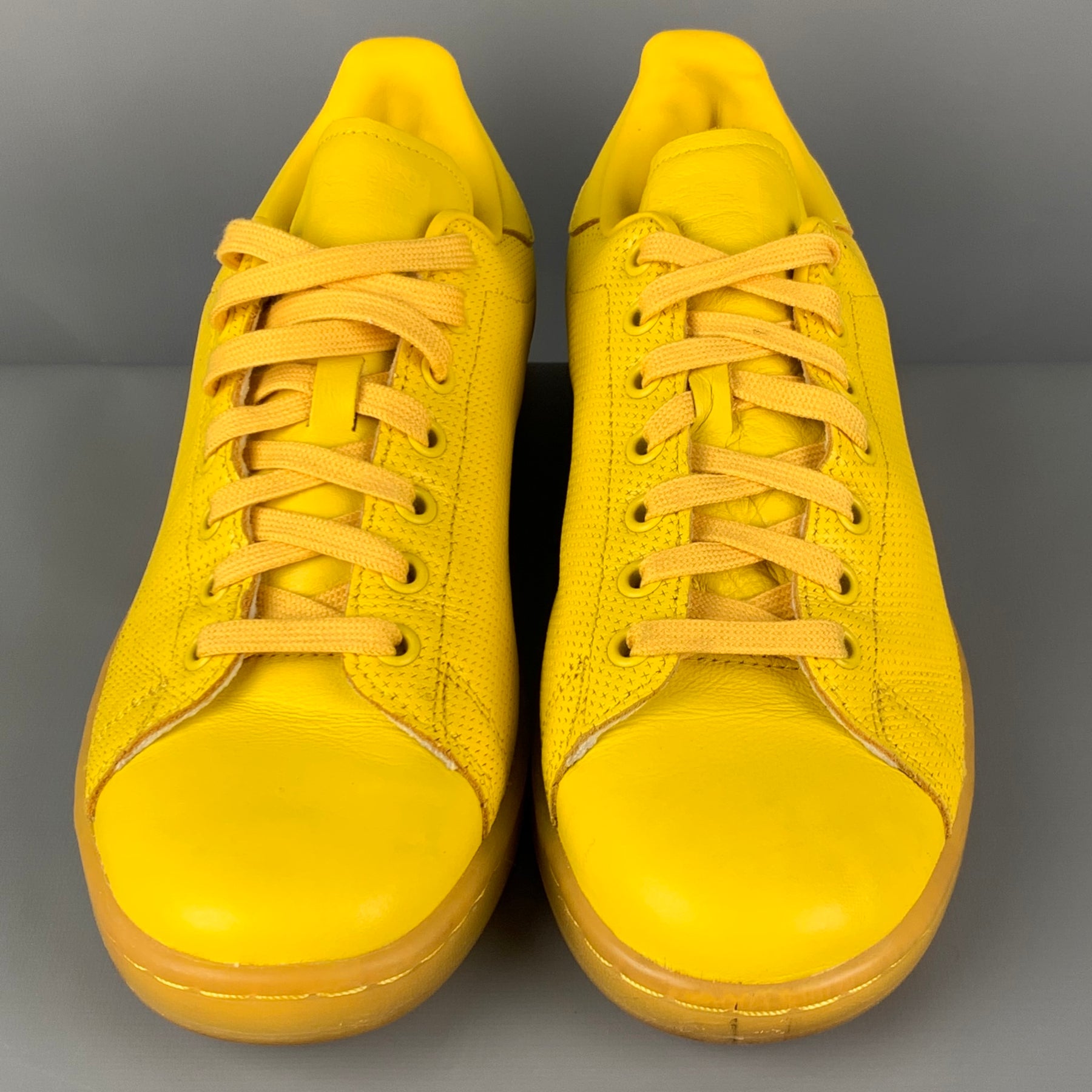 Adidas Stan Smith White And Yellow Low Top Sneaker Men’s Size 8.5 Women main image 2