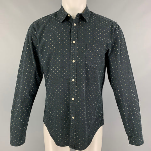 LIFE / AFTER / DENIM Size M Black Yellow Embroidery Cotton Long Sleeve Shirt