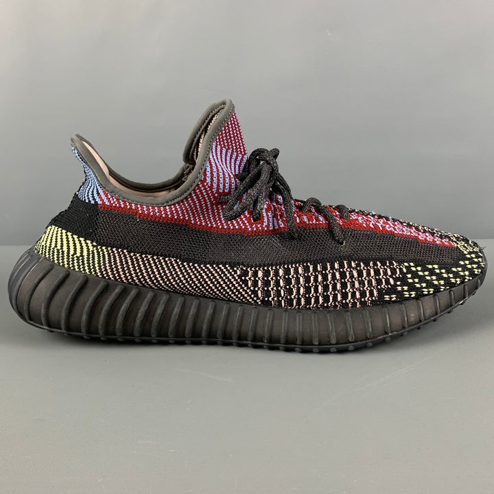 ADIDAS x YEEZY BOOST 350 V2 Taille 12 Baskets à lacets en tissus mélangés multicolores noirs