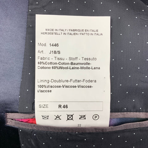 PAUL SMITH Size 46 Regular Steel Blue Wool / Cotton Tuxedo Suit