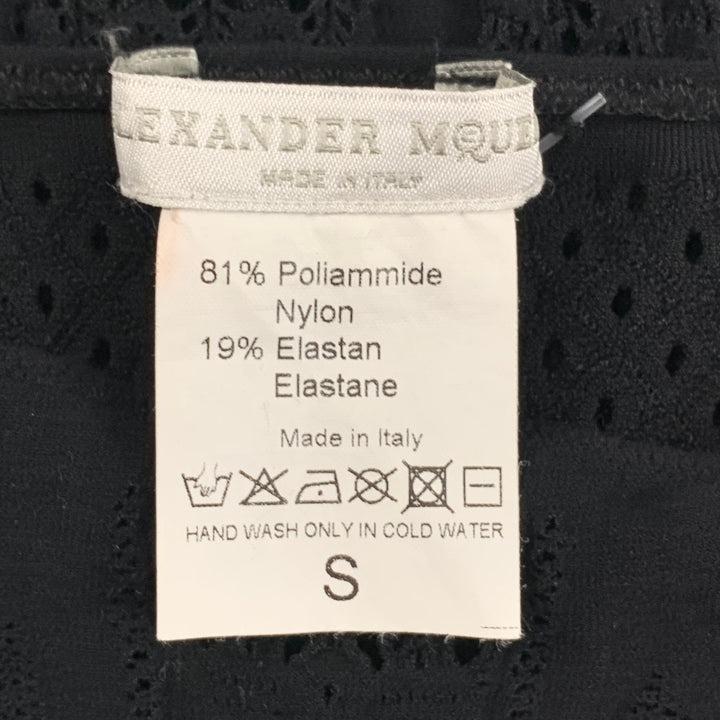 ALEXANDER McQUEEN Size M Black Nylon Mesh Leggings
