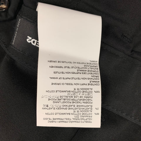DSQUARED2 Size 36 Black Cotton Button Fly Dress Pants