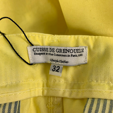 CUISSE DE GRENOUILLE Size 32 Yellow Cotton Button Fly Dress Pants