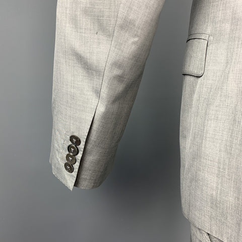 DOLCE & GABBANA Size 38 Regular Light Grey Silk Peak Lapel Suit