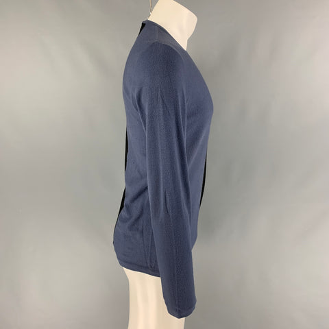 VERSACE JEANS COUTURE Size XXL Blue Black Stripe Viscose Blend Pullover