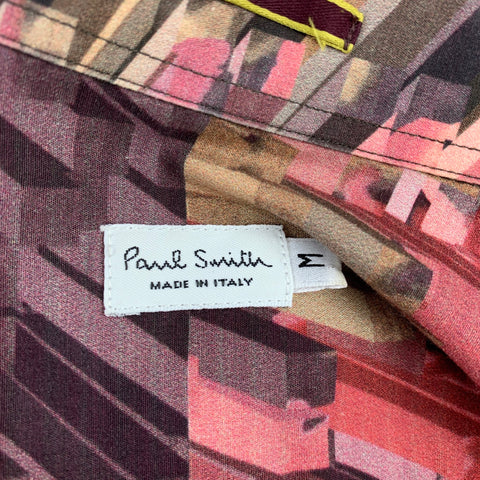 PAUL SMITH Camisa de manga larga con botones de algodón con estampado multicolor talla M