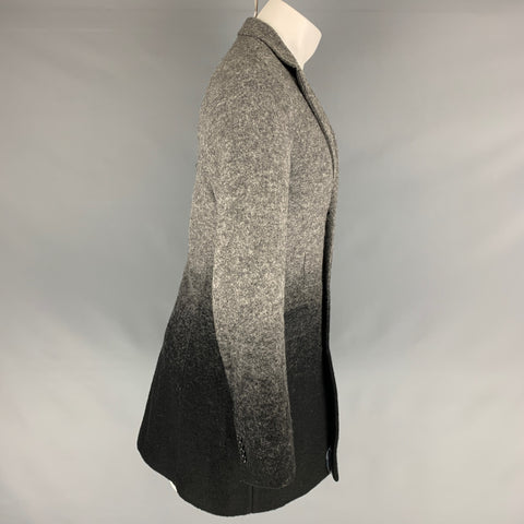 ARMANI EXCHANGE Chest Size 40 Size 40 Grey Black Ombre Wool Blend Coat