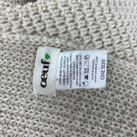 OEUF Cream Knitted Baby Alpaca Circle Infinty Scarf