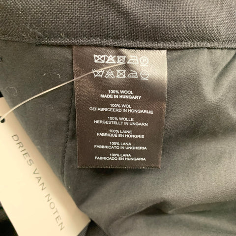 DRIES VAN NOTAN Talla 8 Pantalón de vestir de cintura alta de lana negra