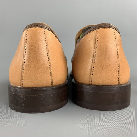 TED BAKER Size 9 Tan Stitched Leather Loafers