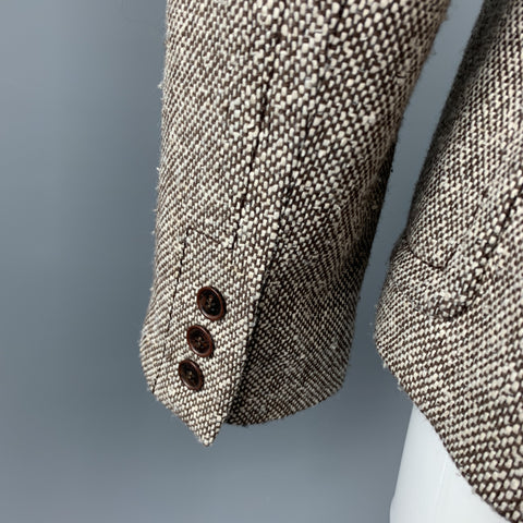 SAMSONITE Size 8 Brown / White Tweed Wool Blend Jacket