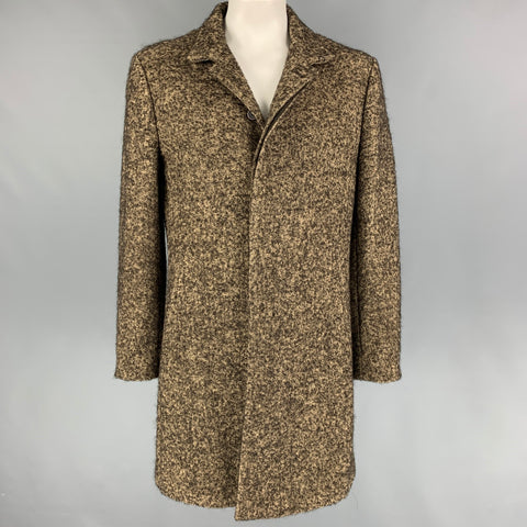 JOHN VARVATOS Size 44 Tan Brown Heather Wool Blend Coat