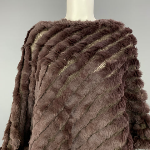 BCBG Max Azria Poncho en laine tricotée marron taille unique/acrylique