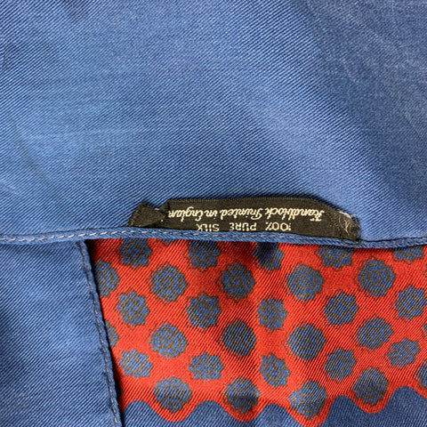 BROOKS BROTHERS Navy Red Print Silk Pocket Square
