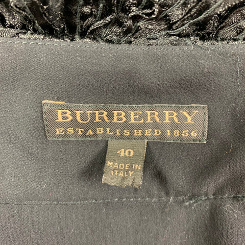 BURBERRY PRORSUM Talla 6 Falda lápiz de guipur de poliamida y rayón negro