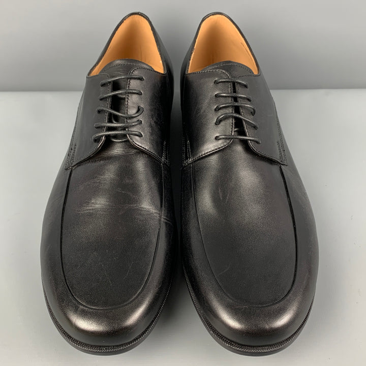 BALLY Size 12 Black Leather Lace Up Haldo Shoes