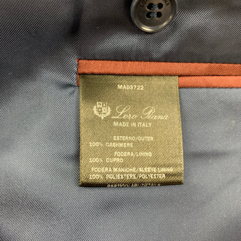 LORO PIANA Size 38 Blue Cashmere Single Breasted Sport Coat