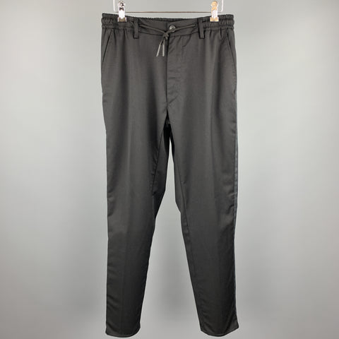 MASON'S Size 34 Black Wool Blend Elastic Waistband Casual Pants