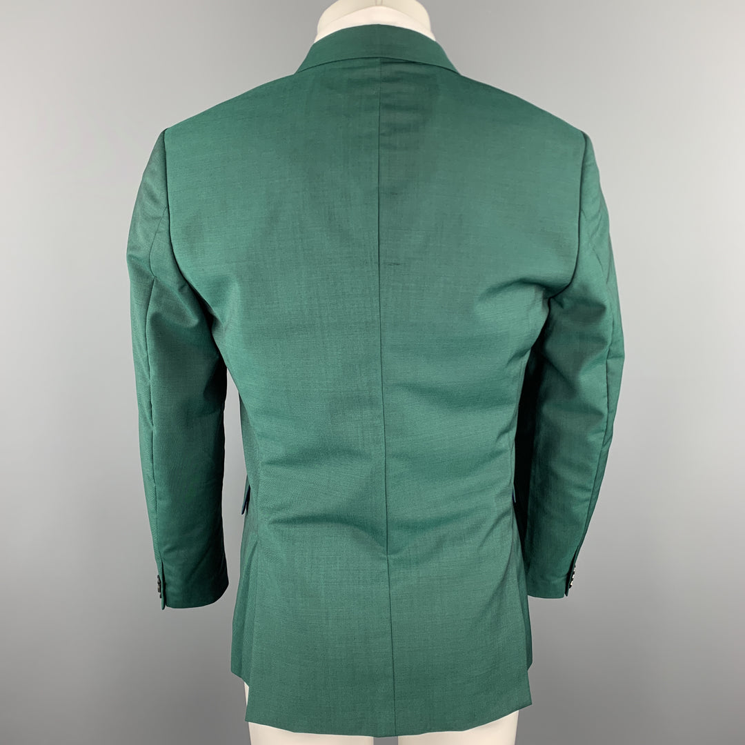 PAUL SMITH Talla 38 Abrigo deportivo regular de lana / mohair con solapa de muesca verde