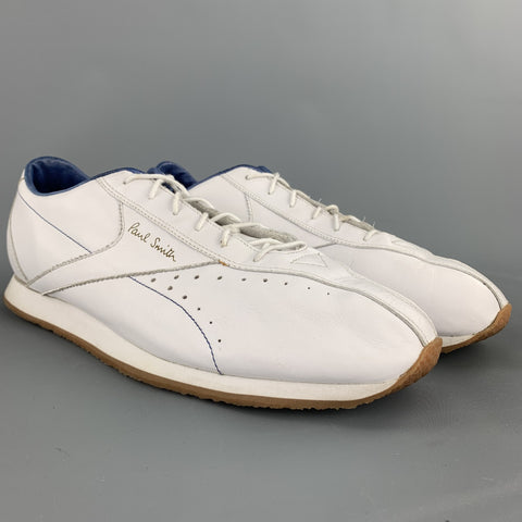 PAUL SMITH x REEBOK Taille 11 Baskets à lacets en cuir blanc