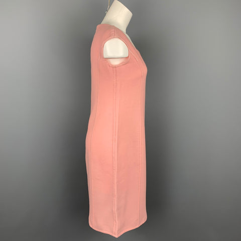 BARNEY'S NEW YORK Taille 8 Robe droite en laine vierge texturée rose