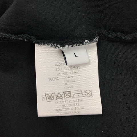 GIVENCHY SS 15 Size L Black White Floral Cotton Crew-Neck T-shirt