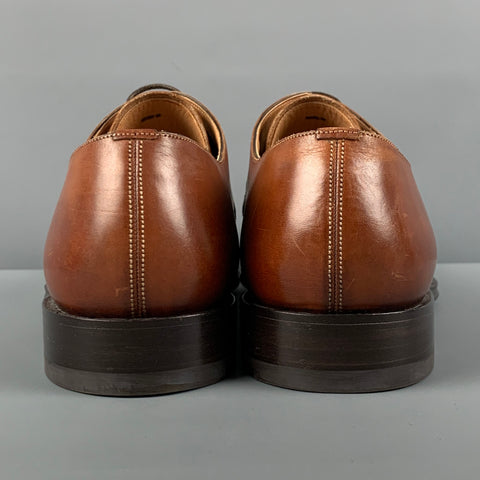 BALLY Size 11 Tan Leather Cap Toe Lace Up Shoes