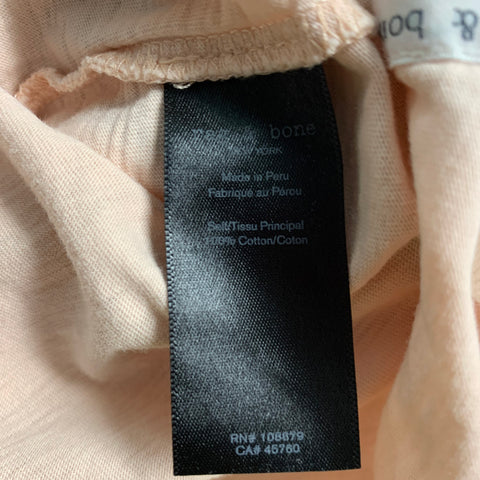 RAG & BONE Size L Pink Graphic Cotton Crew-Neck T-shirt