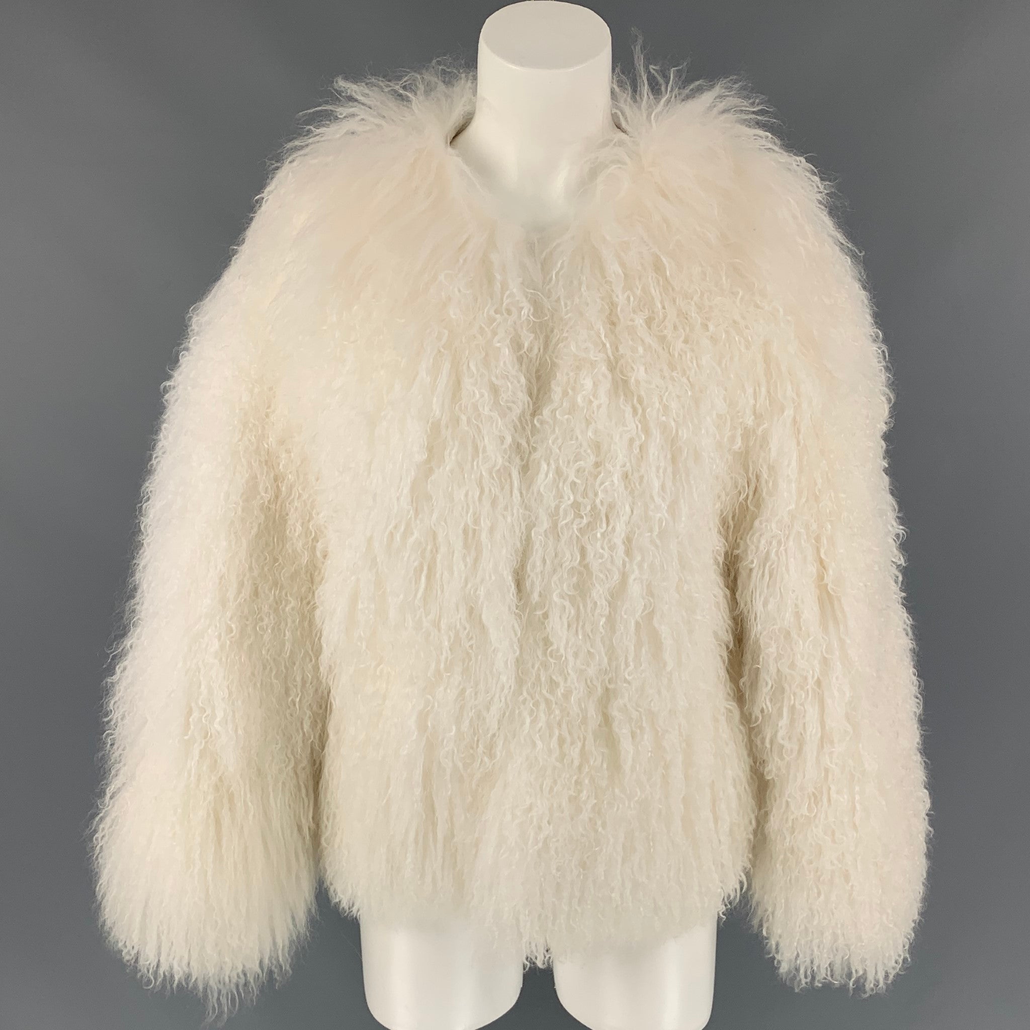 Adrienne landau 2025 mongolian lamb jacket