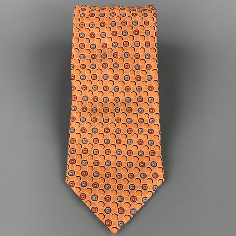 ERMENEGILDO ZEGNA Copper Circles Silk Tie