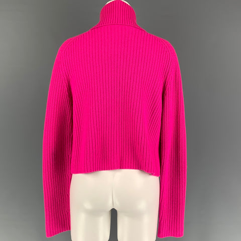 MICHAEL KORS Size S Pink Knitted Cashmere Shawl Collar Cardigan